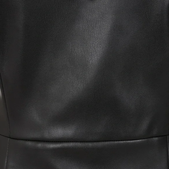 Collectif Kiana Black Faux Leather Midi Dress UK20/US16 - Picture 3 of 4